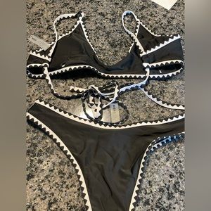 Shein black and white cheeky bikini